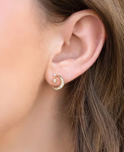 Детские серьги Girls Crew Stargazer Moon, золотистые