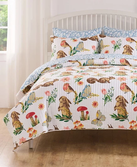 Комплект стеганых одеял Greenland Home Fashions Willow Spring Garden из 2 предметов, Twin/Twin XL белый