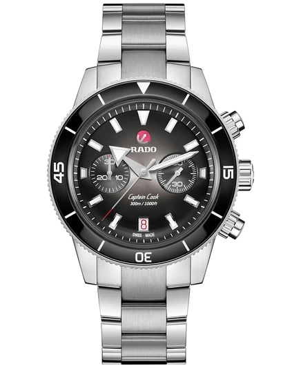 Мужские швейцарские часы Rado с автоматическим хронографом Captain Cook на браслете из нержавеющей стали 43 мм без цвета