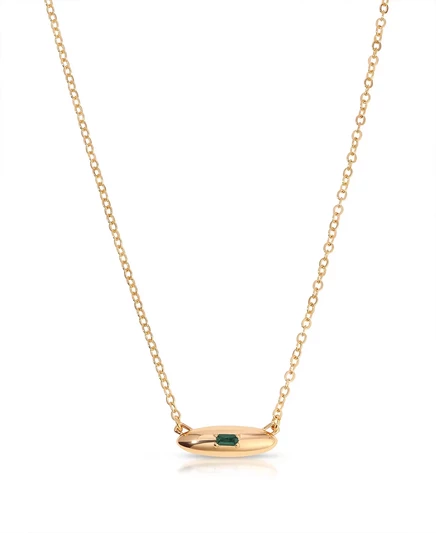 Колье с подвеской ETTIKA gold, green