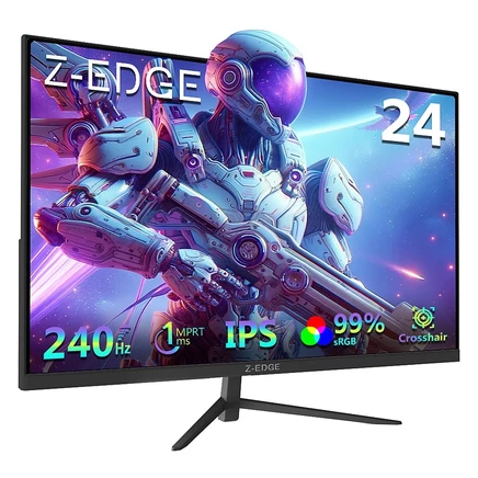 Z-EDGE UG24PJ-Черный 24-дюймовый игровой монитор с разрешением 1080P Full HD 240 Гц, 1 мс MPRT IPS, черный