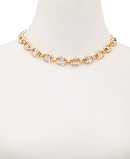 Эффектное колье GUESS с золотым Паве, удлинитель 16 дюймов + 2 дюйма gold/crystal