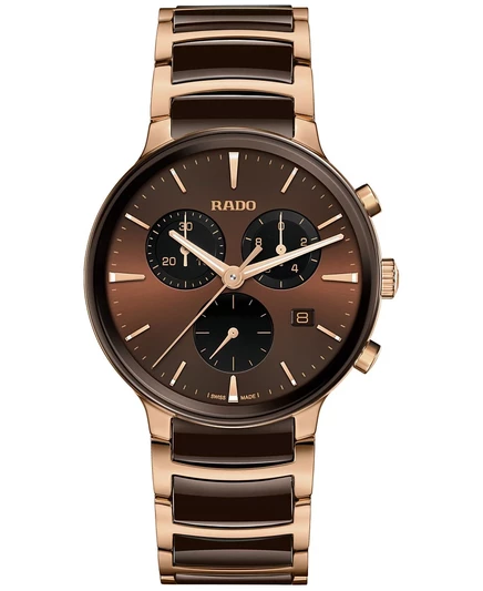 Унисекс часы Rado Centrix хронограф 41 мм, коричневые
