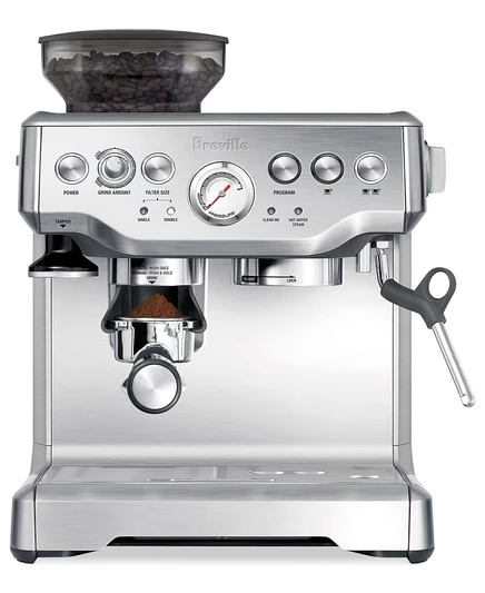 Кофемашина Breville Barista Express BES870XL с жерновой кофемолкой, серебристая