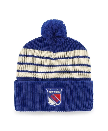Мужская вязаная шапка '47 Brand Old Time Hockey Barn с помпоном, синяя