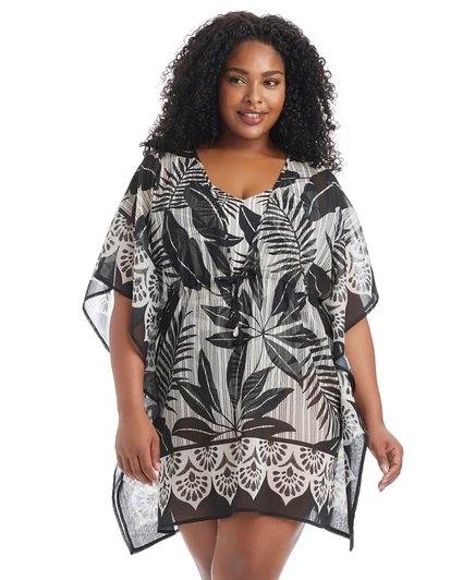 Облегающий кафтан Bleu by Rod Beattie Plus Size Island Time, черный