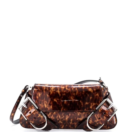 Женская сумка Pre-Owned Givenchy Voyou из лакированной кожи, коричневая