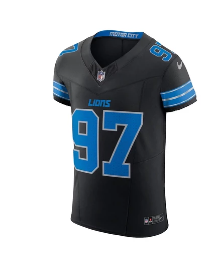 Мужская футболка Nike Aidan Hutchinson черного цвета Detroit Lions Alternate Vapor F.U.S.E. Elite black