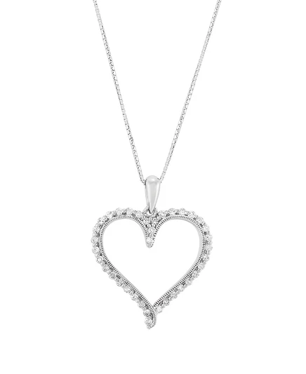 Колье Macy's сердце с бриллиантами 0,25 кт, белое золото