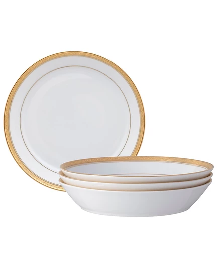 Набор мисок Noritake Crestwood на 4 персоны, золотой кант