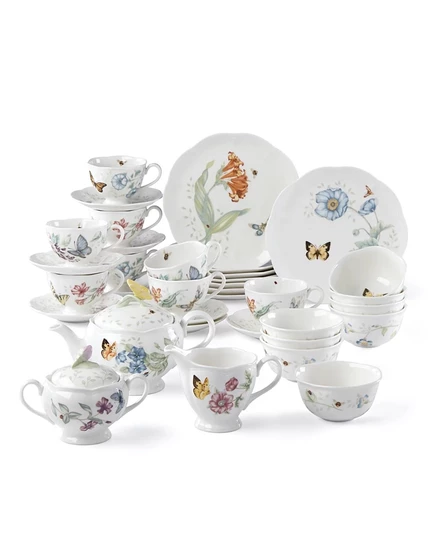 Сервиз lenox butterfly meadow 37 предм., на 8 персон, белый