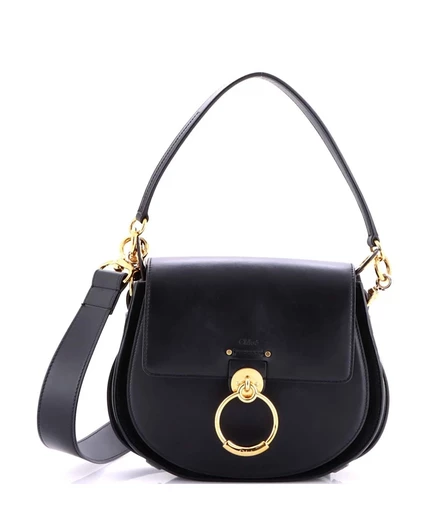 Женская сумка Chloe Tess Large кожаная, черная