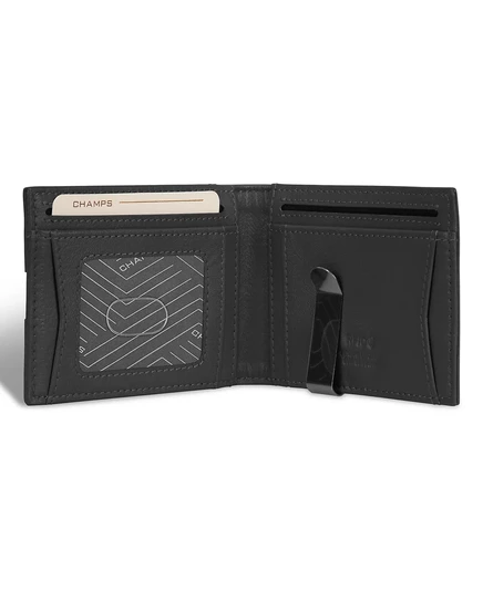 Мужской кожаный бумажник-клипса CHAMPS Onyx Collection из коллекции Onyx black