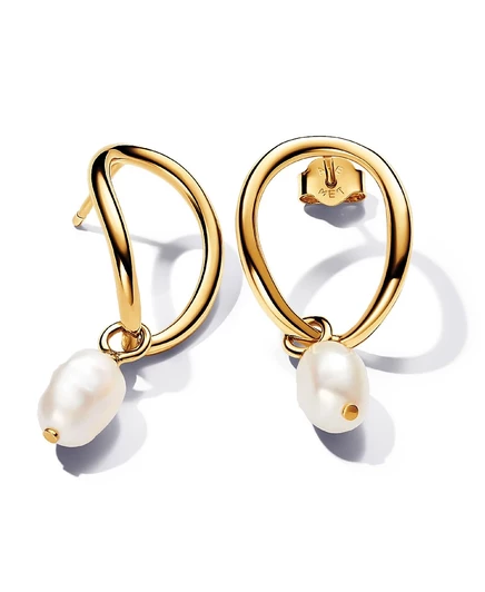 Серьги Pandora 14K с барочными жемчужинами, золотистые
