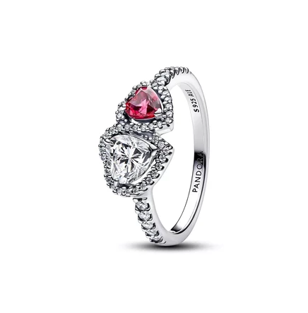  Кольцо с сердечками из чистого серебра Halo Hearts sterling silver