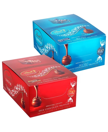 Трюфели Lindt Lindor молочные и с морской солью, 2 коробки