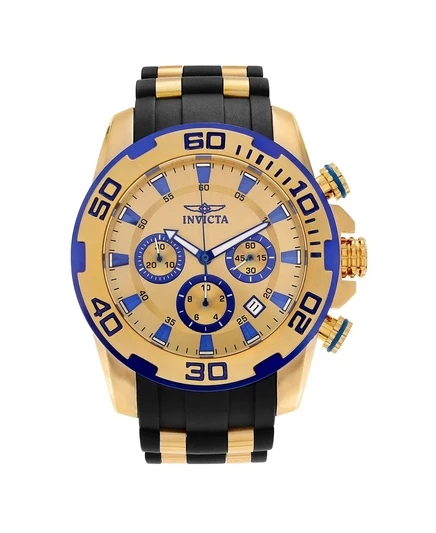 Мужские часы Invicta 22308 Pro Diver Scuba с кварцевым хронографом и золотым циферблатом gold