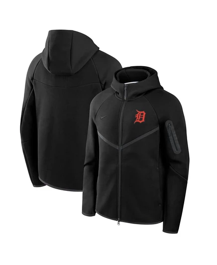 Мужское худи Nike Tech Fleece Windrunner Detroit Tigers, черное
