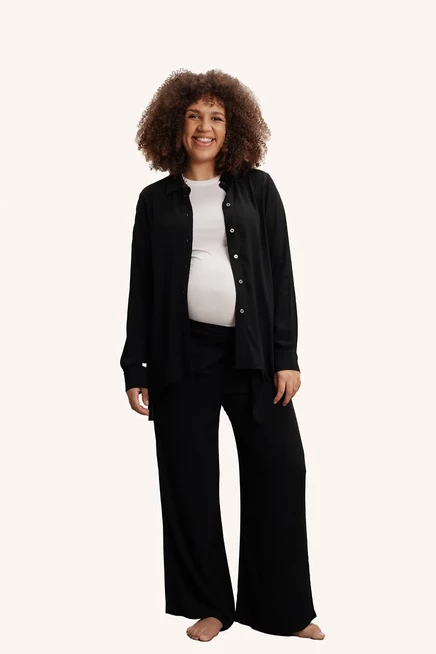 NOM Maternity ЛЕГКАЯ РУБАШКА для беременных black