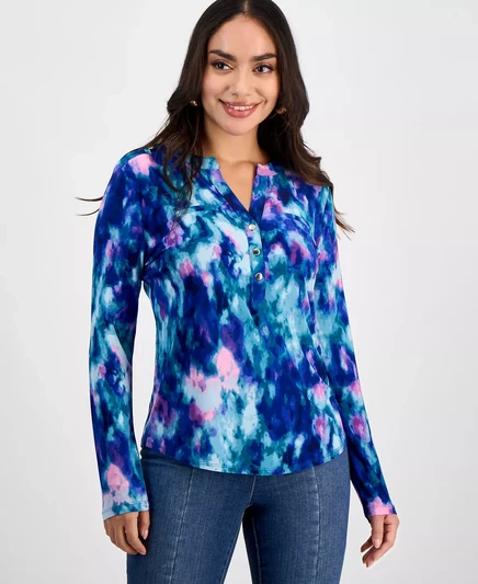  Миниатюрный топ с длинными рукавами и принтом, эксклюзивно от Macy's  delia dye