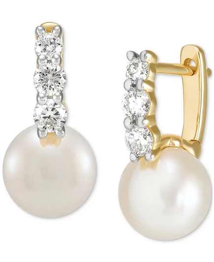 Серьги Grown With Love 14k с жемчугом и бриллиантами, золото