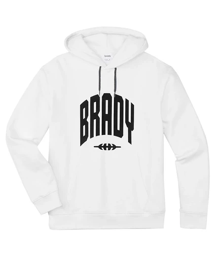 Мужской школьный пуловер BRADY White с капюшоном белого цвета