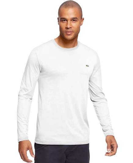 Мужская футболка Lacoste из джерси с длинным рукавом, белая
