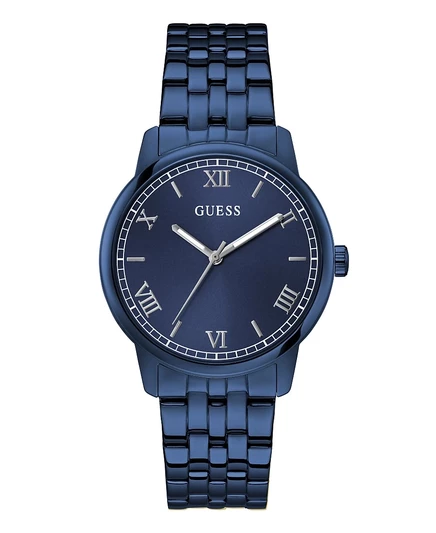 Мужские аналоговые часы GUESS синего цвета из нержавеющей стали, 40 мм синего цвета