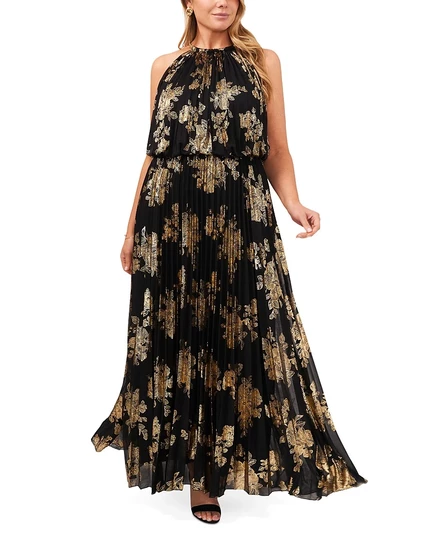 Женское платье msk plus size в цветочек, коричневое