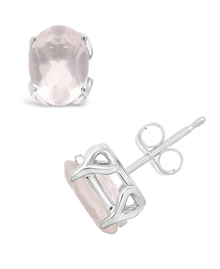 Серьги-пусеты Macy's из серебра, с розовым кварцем