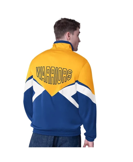 Мужская спортивная куртка Starter's Gold/Royal Golden State Warriors Rush с аппликацией на молнии gold, royal