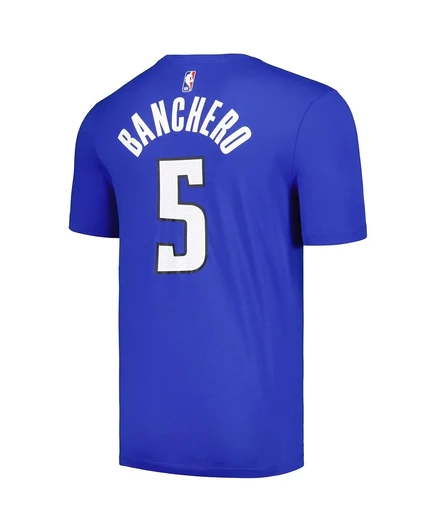 Мужская футболка Jordan Paolo Banchero Blue Orlando Magic 2022/23 с фирменным названием и номером бренда blue