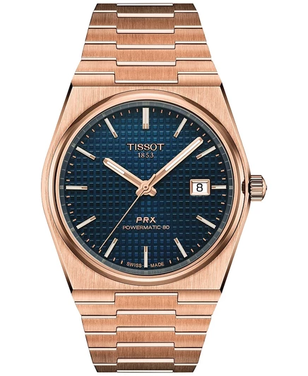Мужские часы Tissot PRX Powermatic 80 40 мм, розовое золото/сталь