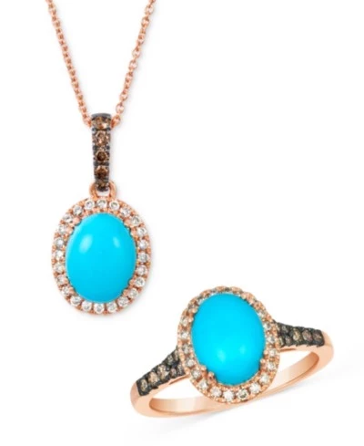 Комплект украшений Le Vian, бирюза и бриллианты