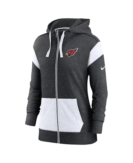Женская толстовка Nike Heather Black/White Arizona Cardinals Monaco с капюшоном на молнии heather black, white