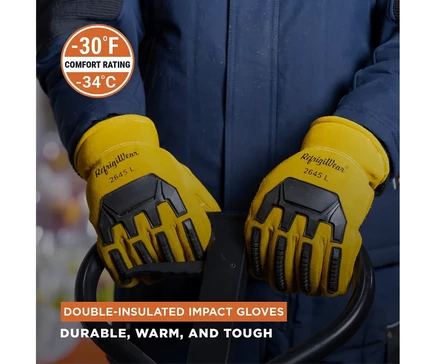 Мужские кожаные перчатки RefrigiWear Impact, золотистые