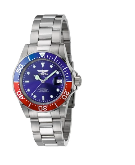 Мужские часы Invicta 5053 Pro Diver с автоподзаводом и 3 стрелками с синим циферблатом silver