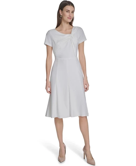 Женское платье Calvin Klein Twist Neck миди, белое