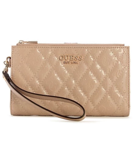 Женский кошелек Guess Isemay с двойной молнией, бежевый