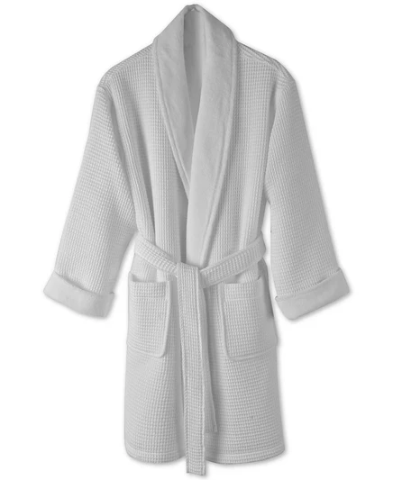 Халат Hotel Collection вафельный хлопковый, белый