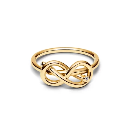 Женское кольцо Pandora Infinity Knot позолота 14k, золотистое
