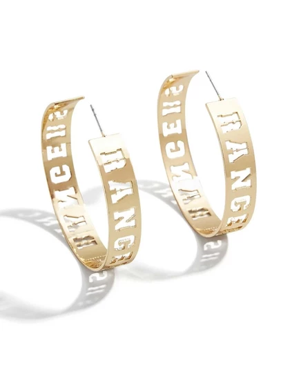 Женские серьги-кольца WEAR by Erin Andrews x BaubleBar Texas Rangers, золотистые