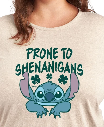 Футболка с круглым вырезом и графическим рисунком Hybrid Apparel Plus Size Stitch St. Patrick's Day Shenanigans beige, khaki