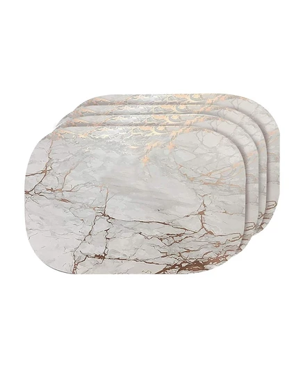 Набор подставок для стола Dainty Home мраморные пробковые, 4 шт., золотистые