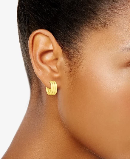 Серьги And Now This C-образные позолоченные 18K, золотистые