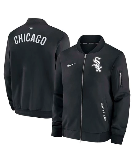 Мужская черная куртка-бомбер Nike Chicago White Sox Authentic Collection Dugout на полной молнии black