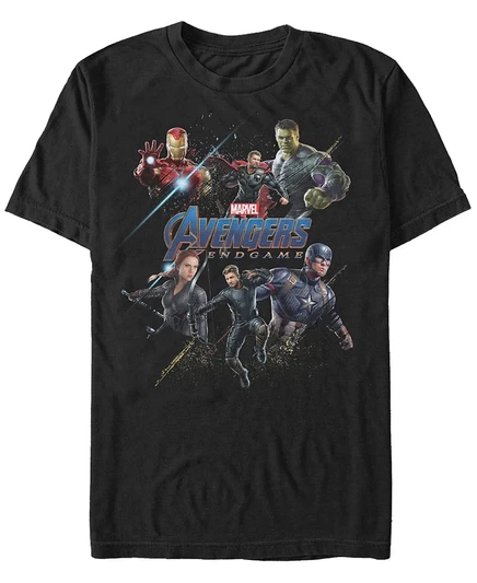 Мужская черная футболка Marvel Avengers Endgame Splatter Group с коротким рукавом black
