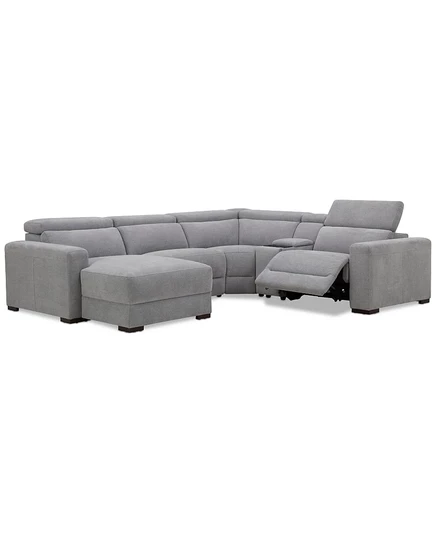 Диван Macy's Nevio, оттоманка, 1 реклайнер, минеральный