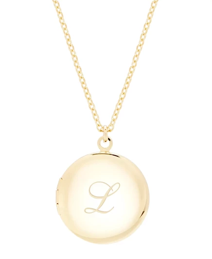 длинное ожерелье-медальон brook & york с позолотой 14 Карат Isla Initial Long Locket gold l