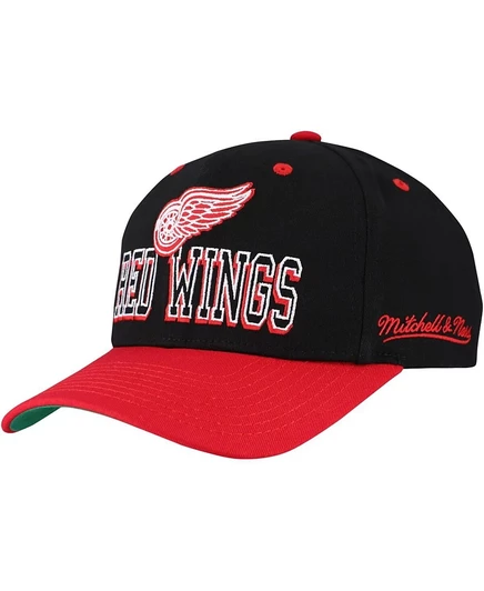Мужская кепка Mitchell & Ness Red Wings, черно-красная